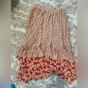 Free people floral tiered midi skirt